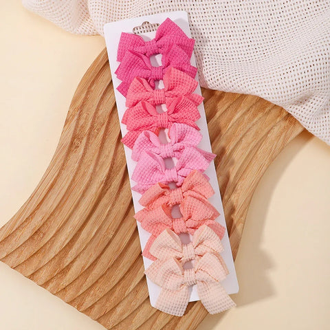 10 stuks effen gekleurde linten baby strikken haarspeldjes voor meisjes - handgemaakte strik haarspelden 