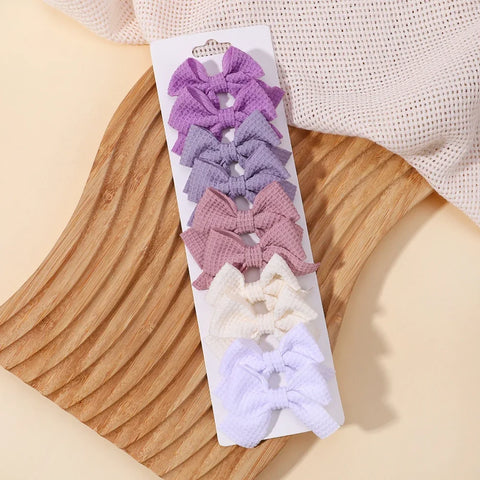 10 stuks effen gekleurde linten baby strikken haarspeldjes voor meisjes - handgemaakte strik haarspelden 