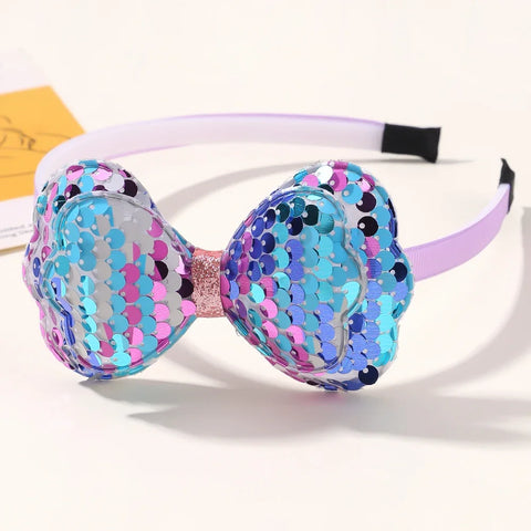 Lovely Kids Hair Band - Colorful Flower Shape Hair Hoop with Dopamine Glitter