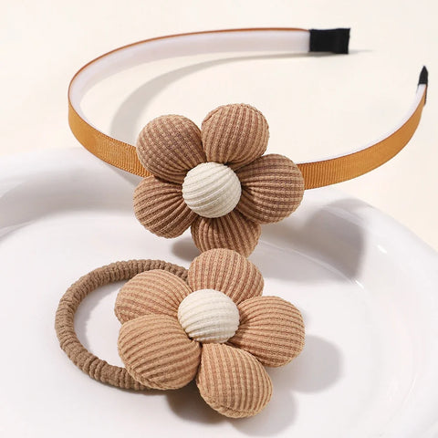 Lovely Kids Hair Band - Colorful Flower Shape Hair Hoop with Dopamine Glitter