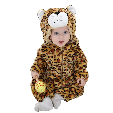 MICHLEY Winter Baby Rompers Hooded Flannel Cosplay