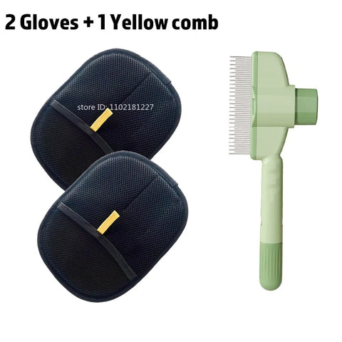 Cat and Dog Hair Remover Brush and Grooming Gloves Set