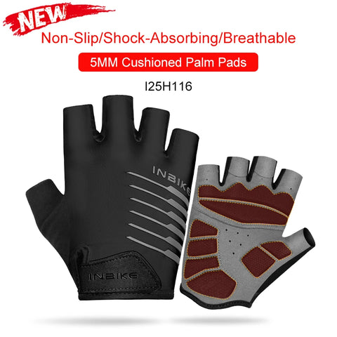INBIKE Shockproof GEL Pad Fiets Handschoenen voor Heren en Dames - Halve Vinger Sport Handschoenen voor Zomer Fietsen en Fitness in de Sportschool (Model IF239)
