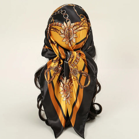 Elegant Satin Square Scarf for Women