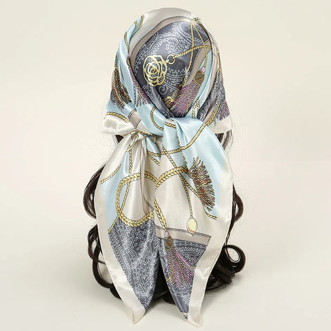 Elegant Satin Square Scarf for Women