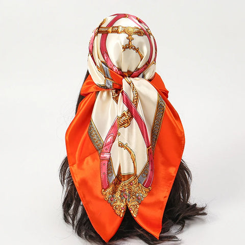 Elegant Satin Square Scarf for Women