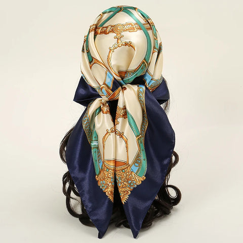 Elegant Satin Square Scarf for Women