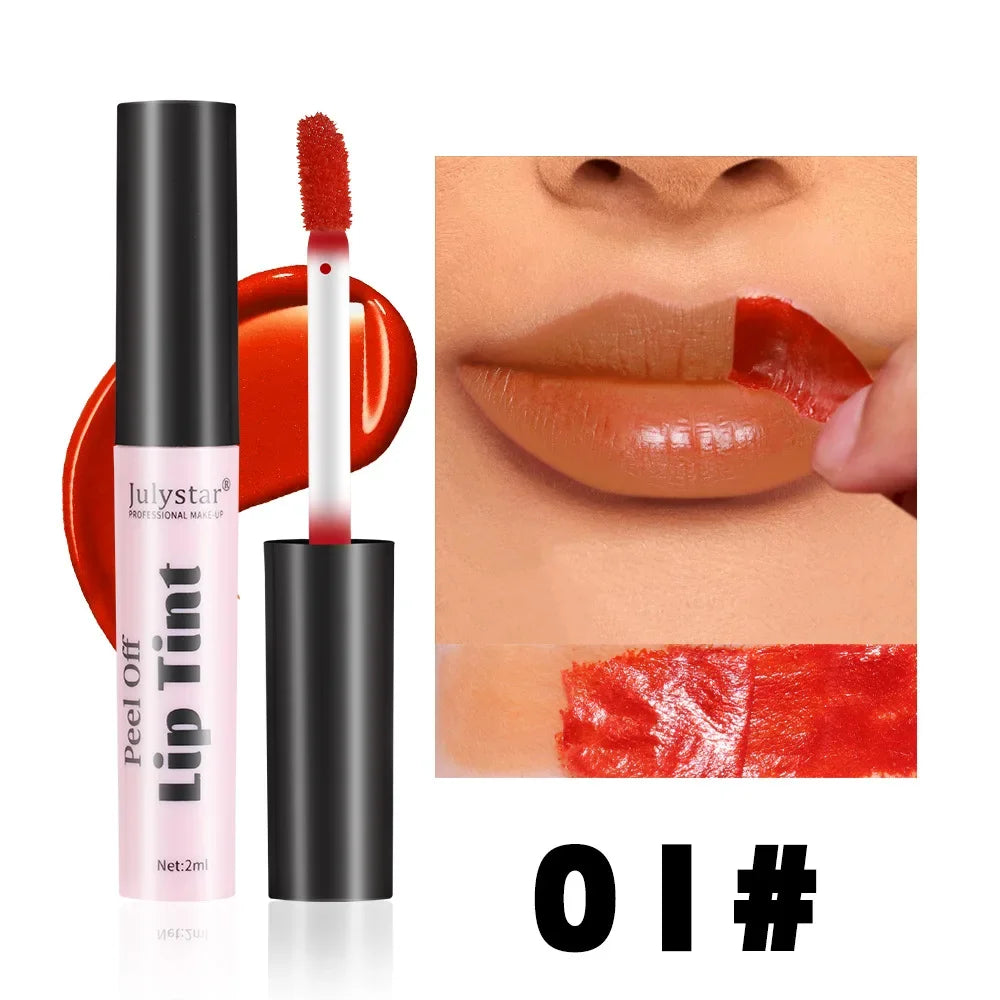 Julystar Peel Off Liquid Lipstick - 6 Color Waterproof Lasting Matte Pink Lip Gloss