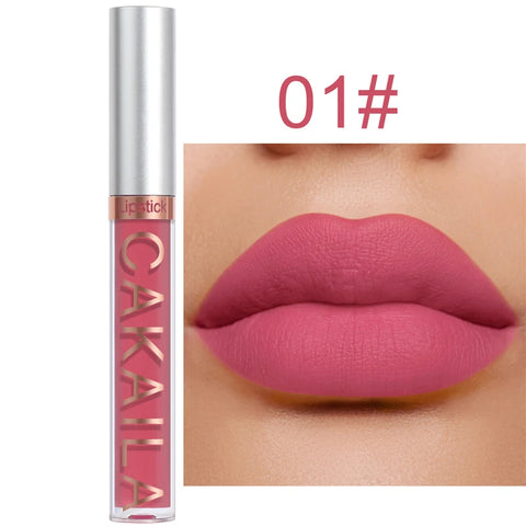 Dark Red Matte Lip Gloss - 18 Color Velvet Lip Glaze, Long-Lasting & Waterproof Liquid Lipstick for Women
