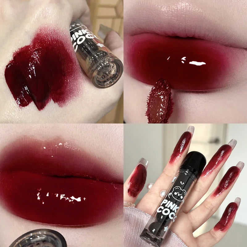 Punk Juice Red Lipgloss - Waterproof Black Mirror Glass Lip Glaze