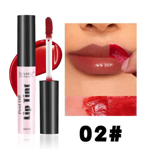Julystar Peel Off Liquid Lipstick - 6 Color Waterproof Lasting Matte Pink Lip Gloss