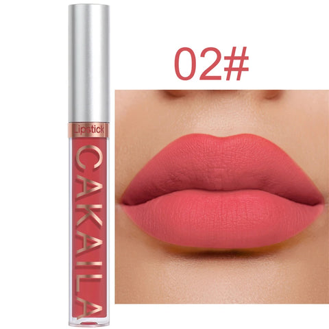 Dark Red Matte Lip Gloss - 18 Color Velvet Lip Glaze, Long-Lasting & Waterproof Liquid Lipstick for Women