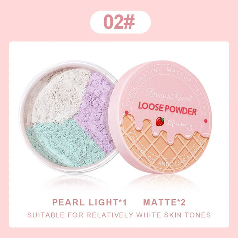 3-Color Matte Face Loose Powder - Waterproof Oil Control Makeup Powder