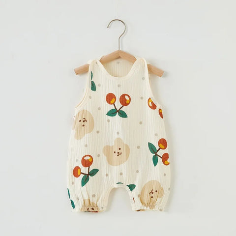 Zomer Baby Meisjes Romper Cartoon Beer Jumpsuit 
