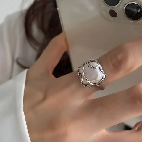 Retro Gold Color Double Oil Drip Open Rings for Women - Luxury Irregular Adjustable Finger Ring 2025