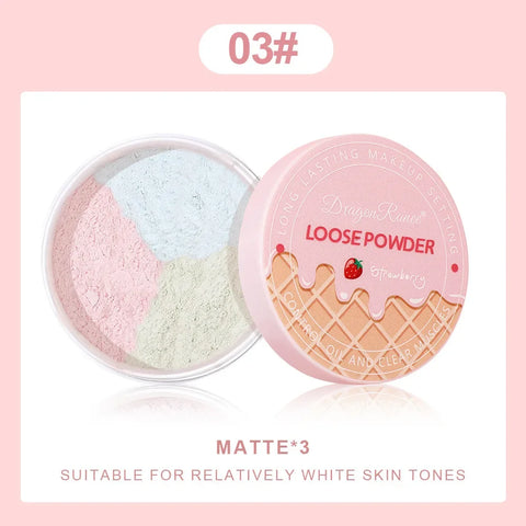 3-Color Matte Face Loose Powder - Waterproof Oil Control Makeup Powder