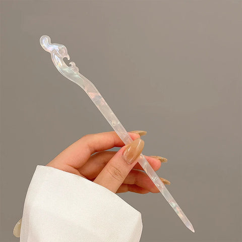 2025 Vintage Rose Flower Crystal Branch Hairpin - Elegant Metal Texture Headwear Jewelry for Women