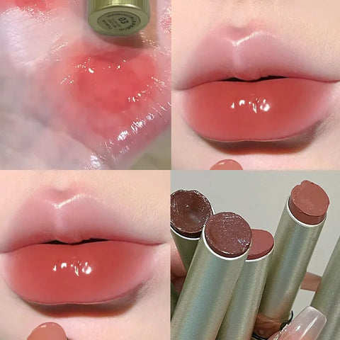 Punk Jelly Lipstick Mirror Lipgloss - Chocolate Brown Moisturizing Lip Tint