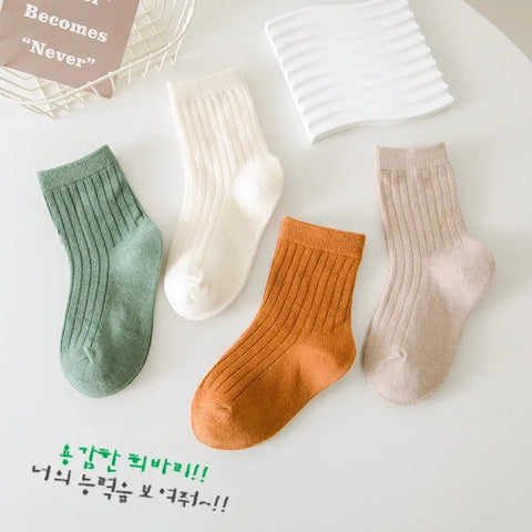 Cute Morandi Color Kids Socks for Autumn & Winter