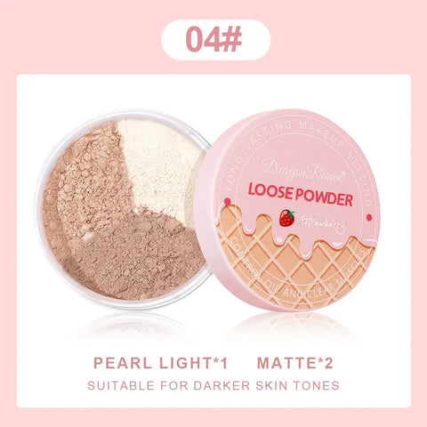 3-Color Matte Face Loose Powder - Waterproof Oil Control Makeup Powder