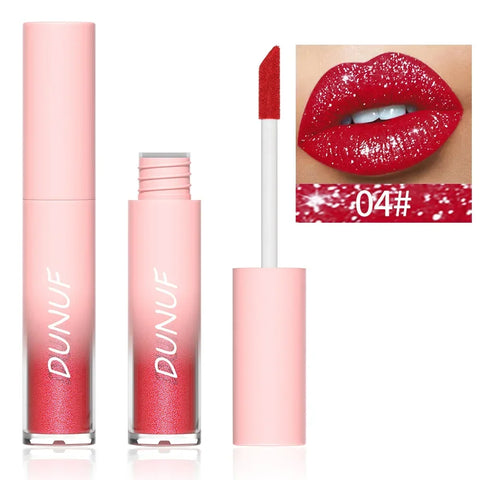 18 Color Diamond Glitter Lip Gloss - Waterproof Long Lasting Matte Liquid Lipstick for Women