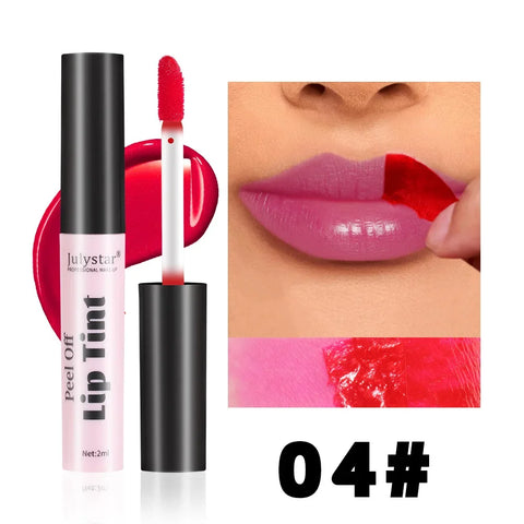 Julystar Peel Off Liquid Lipstick - 6 Color Waterproof Lasting Matte Pink Lip Gloss