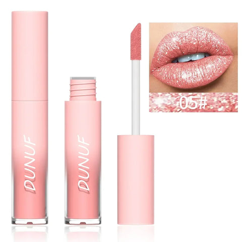 18 Color Diamond Glitter Lip Gloss - Waterproof Long Lasting Matte Liquid Lipstick for Women