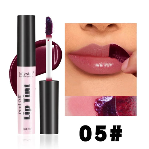 Julystar Peel Off Liquid Lipstick - 6 Color Waterproof Lasting Matte Pink Lip Gloss