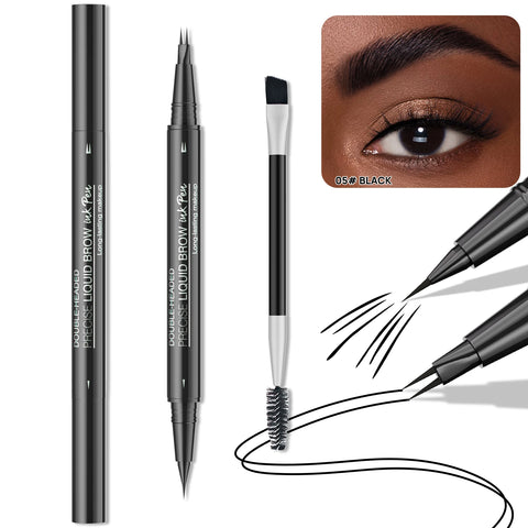 Dual-Ended Forked Tip Eyebrow Pencil with Brush