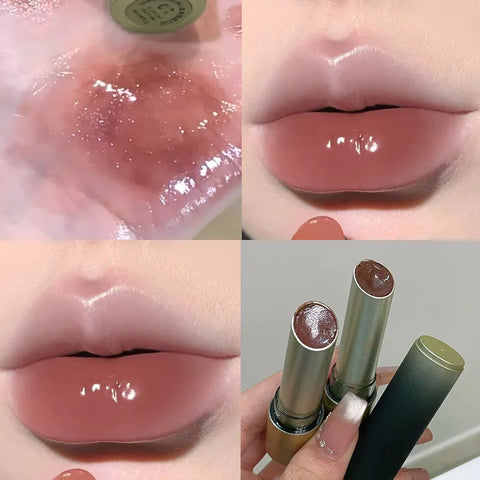 Punk Jelly Lipstick Mirror Lipgloss - Chocolate Brown Moisturizing Lip Tint