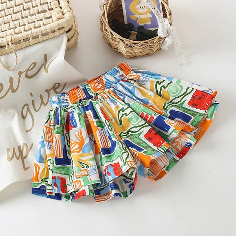 Kids Girls Summer Cotton Skirt Shorts