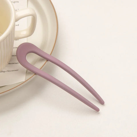 Fashion Candy Color Hair Sticks for Women - Elegant U Shape Hair Clips & Pins
