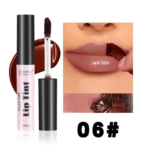 Julystar Peel Off Liquid Lipstick - 6 Color Waterproof Lasting Matte Pink Lip Gloss