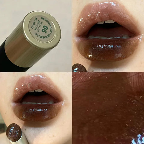 Punk Jelly Lipstick Mirror Lipgloss - Chocolate Brown Moisturizing Lip Tint