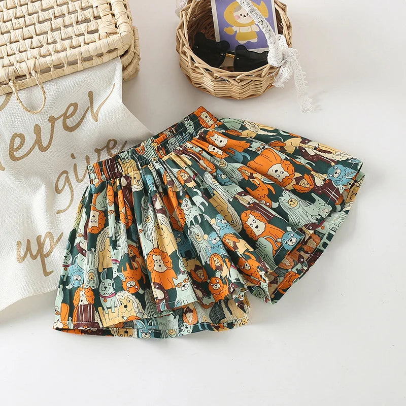 Kids Girls Summer Cotton Skirt Shorts