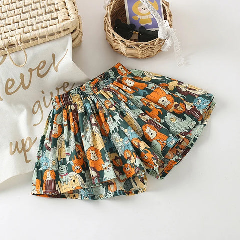 Kids Girls Summer Cotton Skirt Shorts