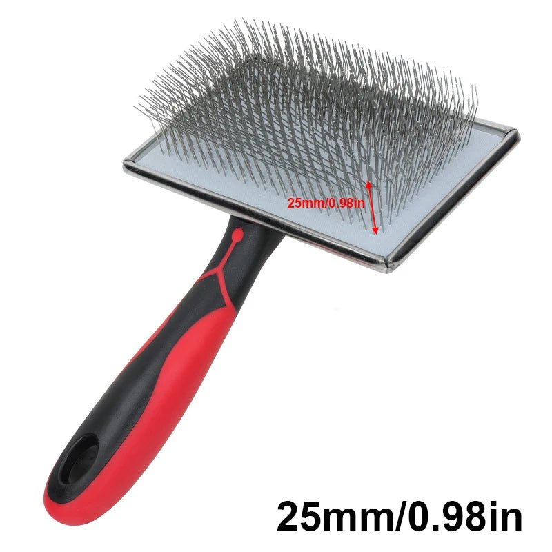 Large Dog Grooming Tool – Pet Hair Removal Needle Comb with Anti-Slip Handle