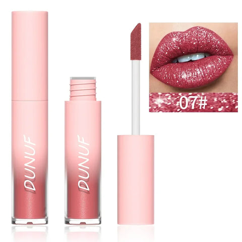 18 Color Diamond Glitter Lip Gloss - Waterproof Long Lasting Matte Liquid Lipstick for Women