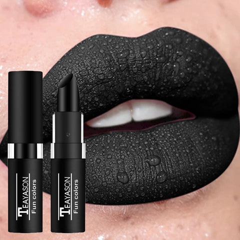 Punk Dark Wine Red Lipstick - Waterproof Matte Lip Color for Bold Looks