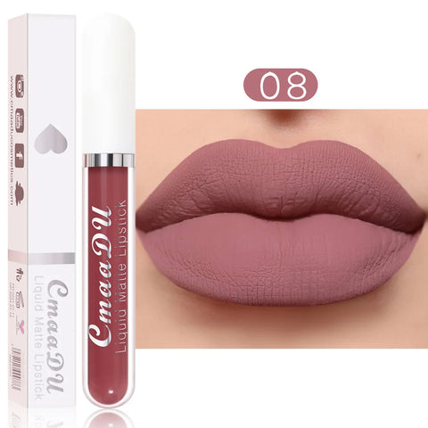 Long Lasting Velvet Matte Lip Gloss - Rose Liquid Lipstick for Women - 18 Stunning Colors