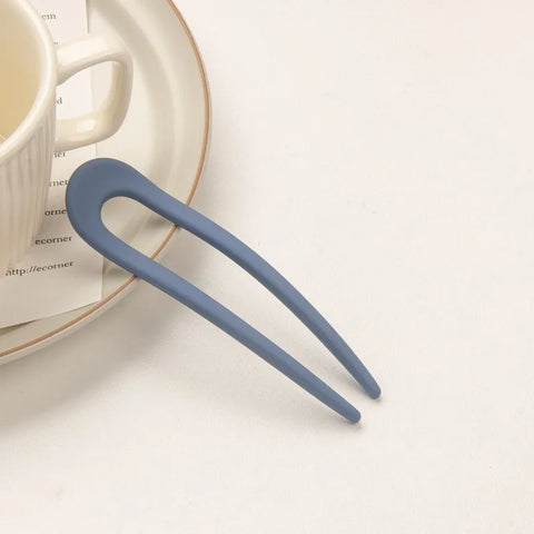 Fashion Candy Color Hair Sticks for Women - Elegant U Shape Hair Clips & Pins