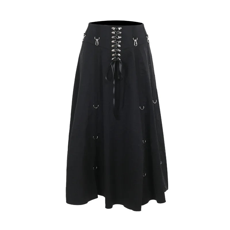 Groothandel Nieuwe Amerikaanse Retro Onregelmatige Rok - Sexy Punk Zwarte Kleding voor Vrouwen