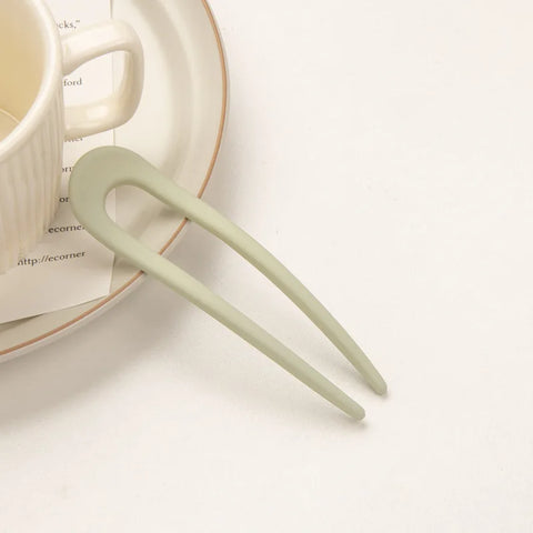 Fashion Candy Color Hair Sticks for Women - Elegant U Shape Hair Clips & Pins
