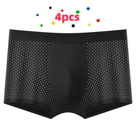 4 stuks ademende mesh herenondergoedboxers