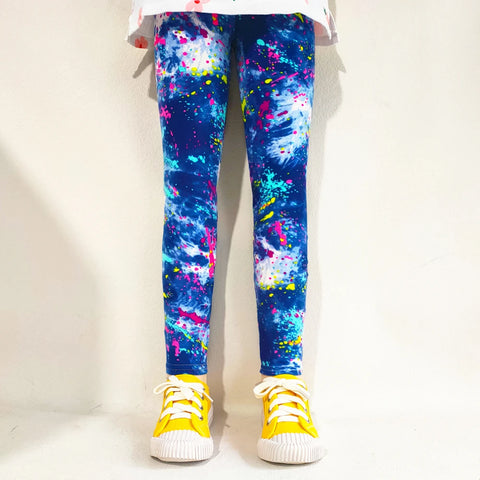 Girls' Floral Print Leggings for Spring & Autumn
