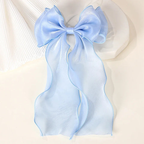 1 STUKS Meisjes Blauw Roze Grote Strik Lint Haarspeld - Elegante Lente Zomer Haaraccessoires 