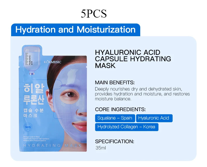 Hyaluronic Acid Ceramide Glutathione Facial Mask Capsules