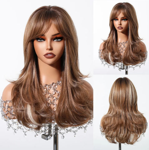 DropShipping EASIHAIR Long Blonde Ombre Synthetic Wigs for Women - Wavy High Density Cosplay Wig