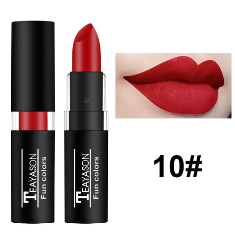 Punk Dark Wine Red Lipstick - Waterproof Matte Lip Color for Bold Looks