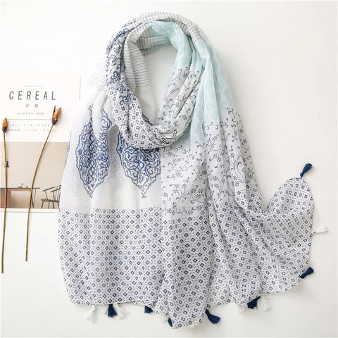 Luxury Cotton Scarf for Women - Stylish Large Shawl